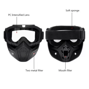 Motocross Face Mask Goggles With Dust Mask
