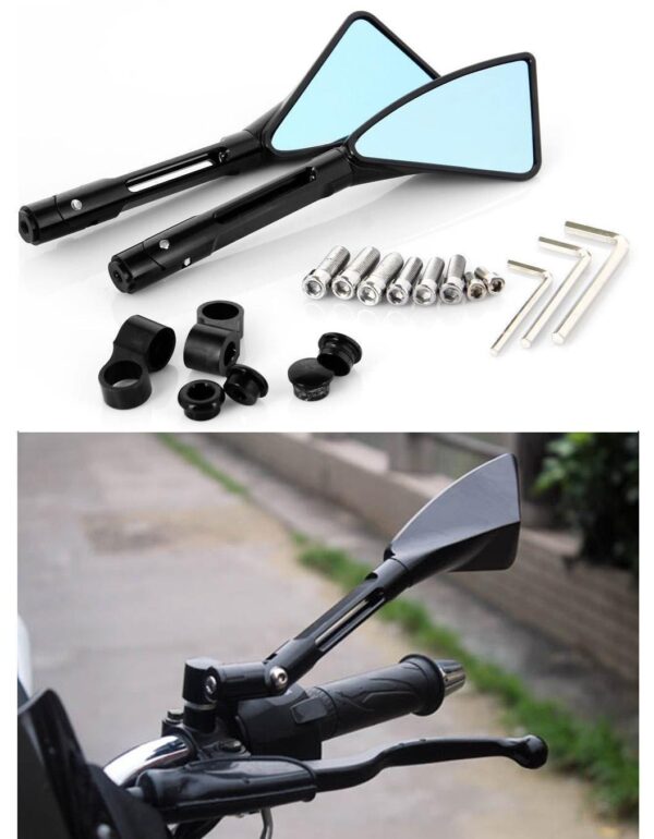 Motorcycle Rear-view Mirror Black Triangle Demon Blade Style