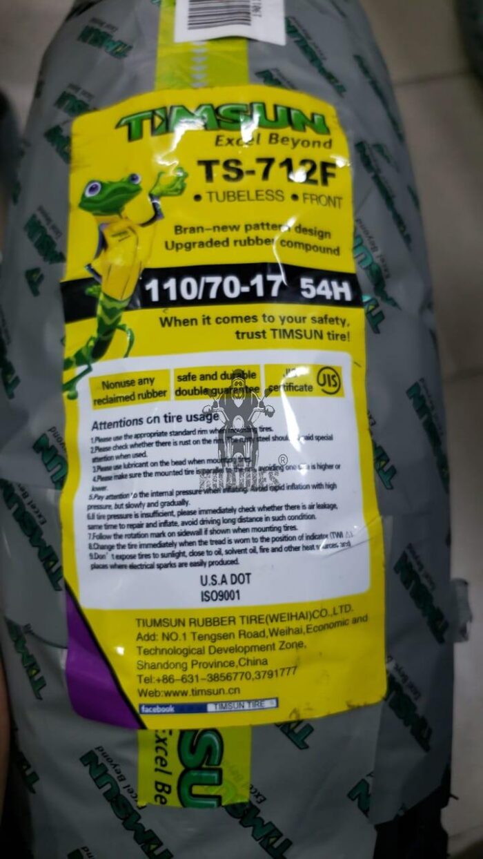 TubeLess Tyre Timsun 110-70-17 TS-712