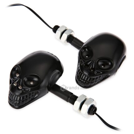 2pc of Motorcycle Motorbike Skull Shape Turn Signal Light Bright LED Indicator Lamp
