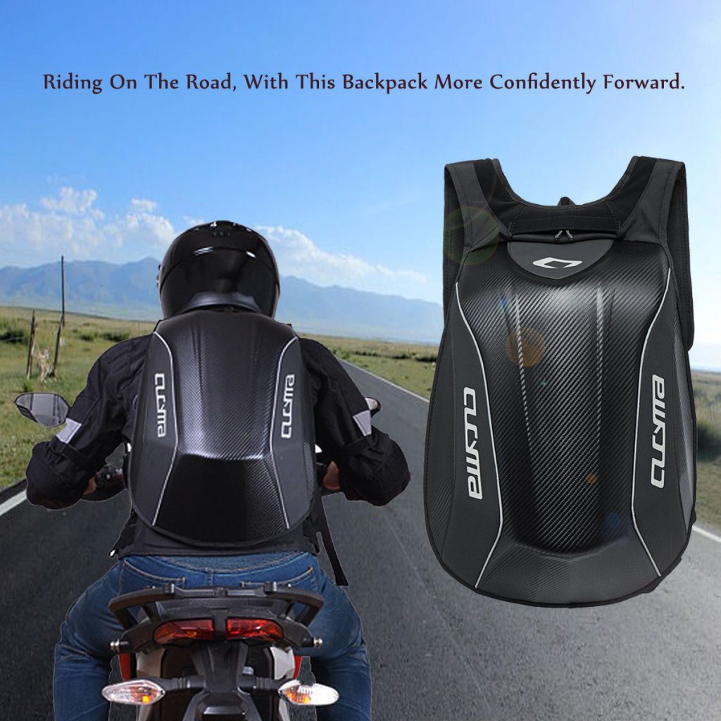 KTLM & Monster 30L Hard Shell Motorcycle Backpack Carbon Fiber Racing Storage Bag Motorbike