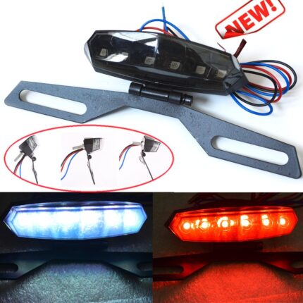 Motorcycle 6 LED License Plate Holder Rear Back Tail Brake Bracket Mount Light Lamp new