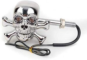 thumbnail image 2 of 4x Chrome Motorcycle 12 LED Skull Turn Signal Indicators - Universal Front/Rear 2 of 6