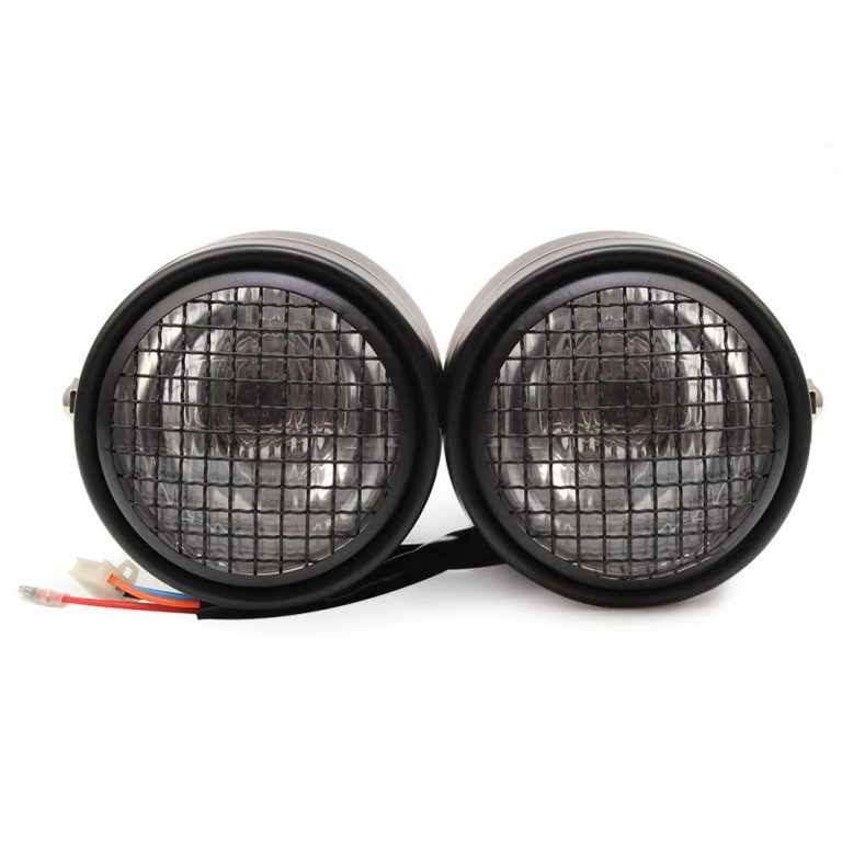 Motorcycle Dominator Grill Front Twin Dual Headlight 