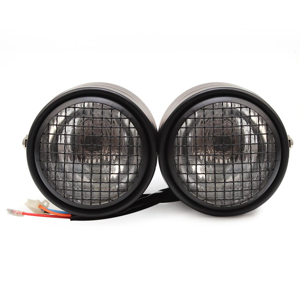 Motorcycle Dominator Grill Twins Dual Headlight 