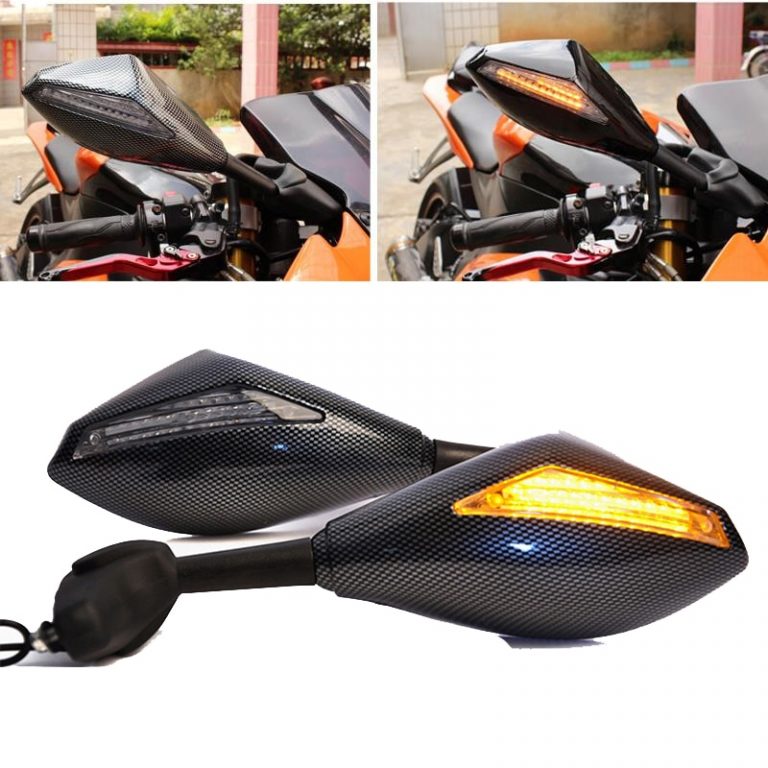 Pair of Motorcycle Led Turn Signal Integrated Indicator Rearview