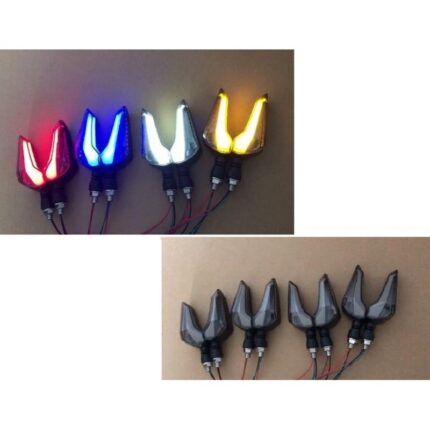 2PC Universal Motorcycle Smoke Lava Audi Style Z Shape Indiactors
