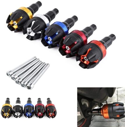 Motorcycle Frame Slider Skid Guard Aluminum Alloy & Rubber Crash Guard Protector 2PC