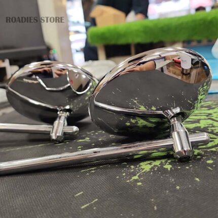 Chrome Round Rear Side View Mirrors Adjustable High Quality For Motorcycle Honda Atlas CG150 Classic Mirror