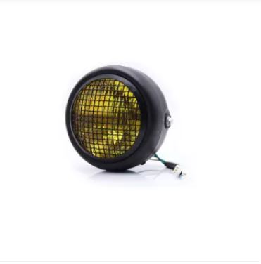 6.5 Inch 35W Retro Motorcycle Headlight With Hi/Lo Beam & Turn Signals For Cafe Racer, Harley, Honda, Yamaha - Black Housing