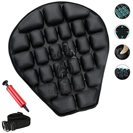 dianhai306 Small Seat Pad Motorcycle shock absorber seat Black Universal Padded Cooling Silicone Gel Seat Cushion Pad Memory Foam Side Panels For relaxed comfort 