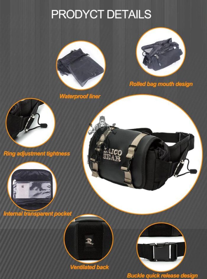 Laico Bear Waterproof Waist Bag For Bikers