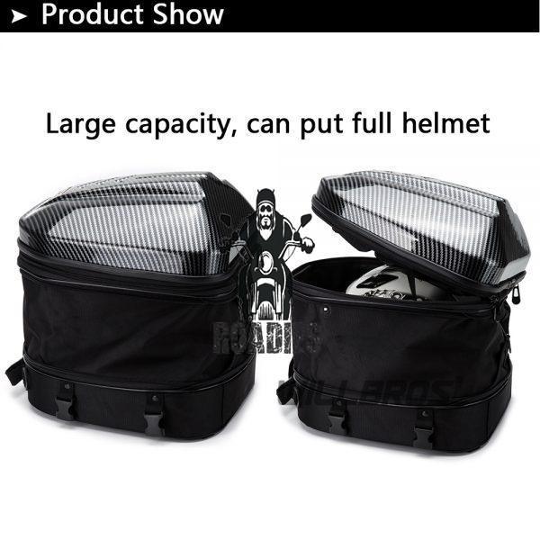 Laico Bear | Motocentric Diamond Hardshell Tail bag | Helmet Bag Hard Shell Waterproof Motorbike Rear Bag