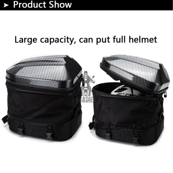 Laico Bear | Motocentric Diamond Hardshell Tail bag | Helmet Bag Hard Shell Waterproof Motorbike Rear Bag