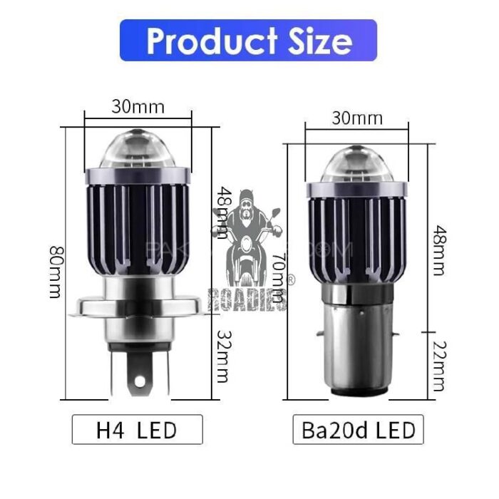 Projector LED Light H4 3 Claws and BA20D Double Claw