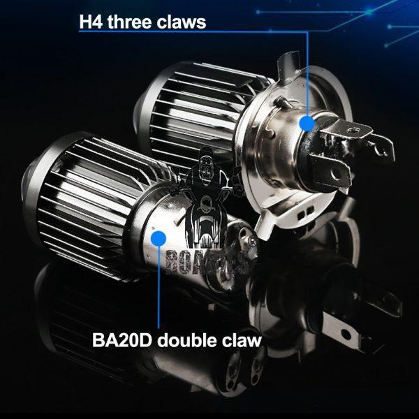 Projector LED Light H4 3 Claws and BA20D Double Claw