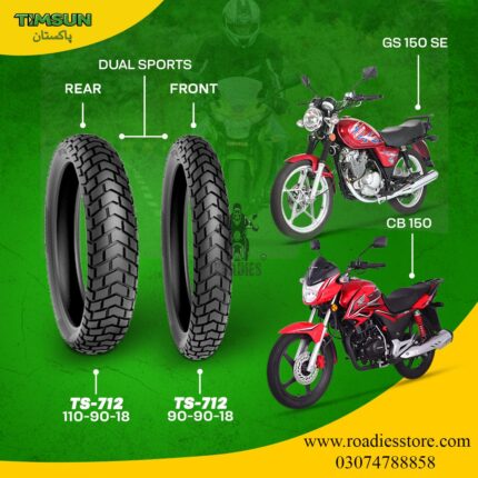 Timsun Tubeless Dual Sport Fat Tires Set For Suzuki GS150SE Honda CB150F Discount Package
