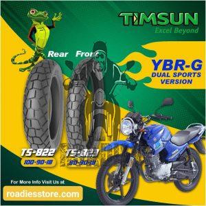 Timsun Tubeless Tyre Dual Sports Tires Set For Yamaha YBR125G / YBR125 YB125Z DX Discount Package