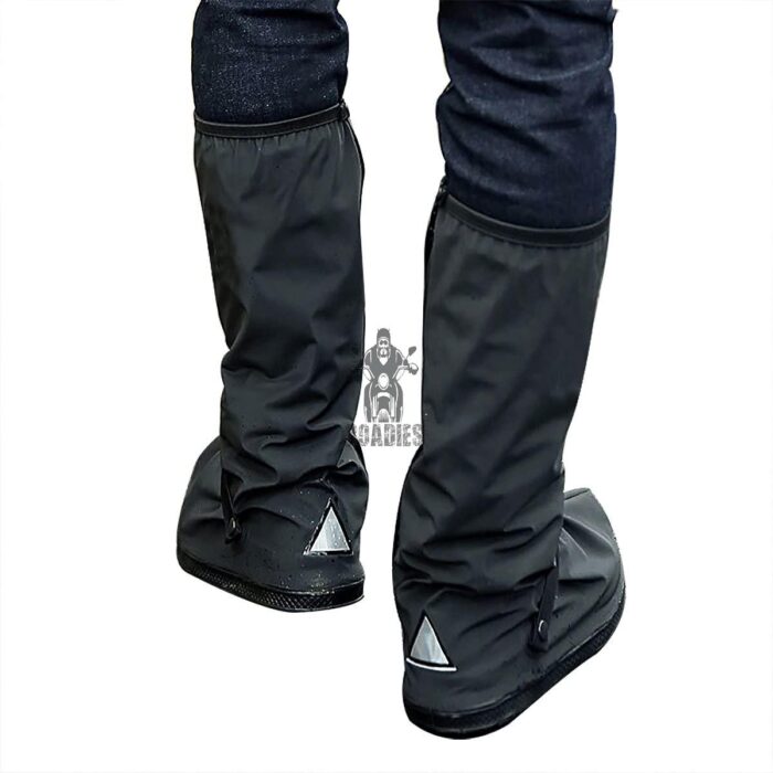 Waterproof Shoes Cover with Reflector Rain Snow Boots Black Reusable Covers Gear for Motorcycle Fishing