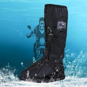 Waterproof Shoes Cover with Reflector Rain Snow Boots Black Reusable Covers Gear for Motorcycle Fishing