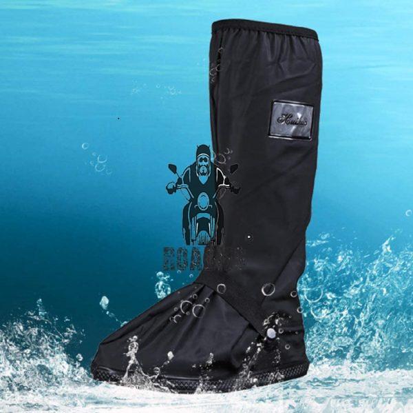 Waterproof Shoes Cover with Reflector Rain Snow Boots Black Reusable Covers Gear for Motorcycle Fishing