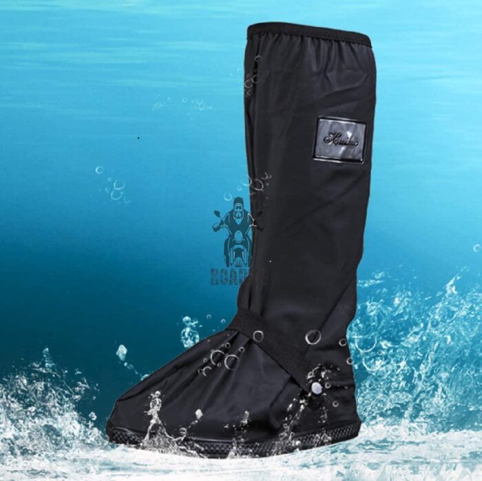 Waterproof Shoes Cover with Reflector Rain Snow Boots Black Reusable Covers Gear for Motorcycle Fishing