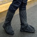 Waterproof Shoes Cover with Reflector Rain Snow Boots Black Reusable Covers Gear for Motorcycle Fishing