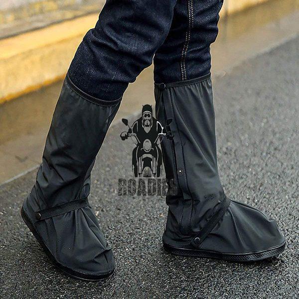 Waterproof Shoes Cover with Reflector Rain Snow Boots Black Reusable Covers Gear for Motorcycle Fishing