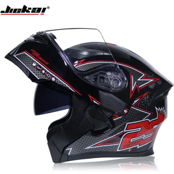 JIEKAI JK-902 Graphics 29 Red Uplift Dual Visor Helmet DOT