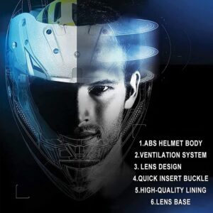 JIEKAI JK-316 SKELETON Full Face Dual Visor Helmet DOT CERTIFIED