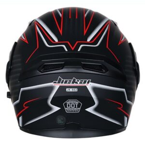 JIEKAI JK-902 Red & Matt Black Uplift Dual Visor Helmet DOT