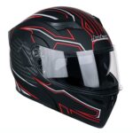 JIEKAI JK-902 Red & Matt Black Uplift Dual Visor Helmet DOT