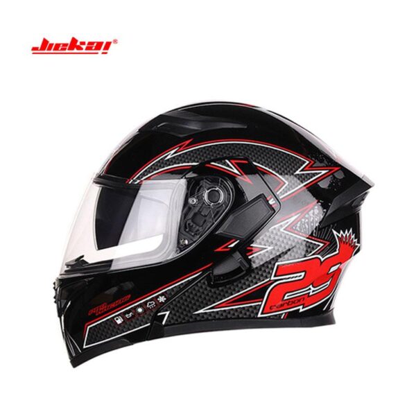 JIEKAI JK-902 Graphics 29 Red Uplift Dual Visor Helmet DOT