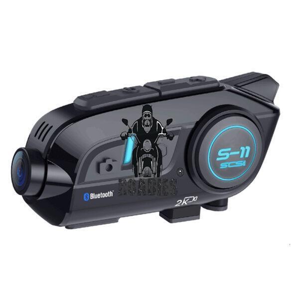 SCS - S11 Motorcycle Helmet Bluetooth Intercom | 4 Rider Conference | Sony 2K Action Cam | Mic Switch For V Blogger |