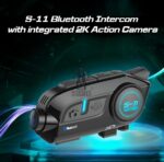 SCS - S11 Motorcycle Helmet Intercom | 4 Rider Conference | Sony 2K Action Cam | Mic Switch For V Blogger |