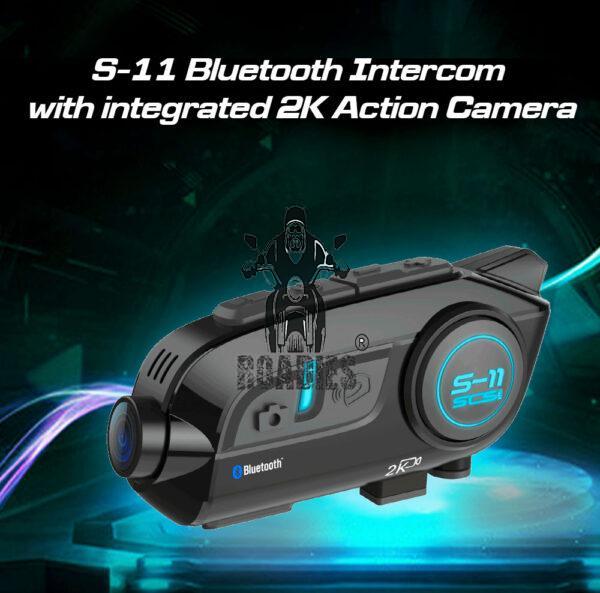 SCS - S11 Motorcycle Helmet Intercom | 4 Rider Conference | Sony 2K Action Cam | Mic Switch For V Blogger |