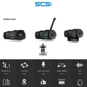 SCS - S3 Motorcycle Helmet Bluetooth Intercom Device with Conference Call FM Music New