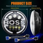 7 inch BOSS Projector LED Headlight With Yellow White DRL For Motorcycle Jeep