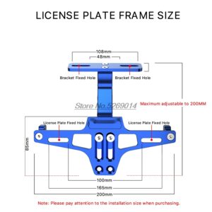 CNC Aluminum Tail Motorcycle License Registration Plate Holder With LED