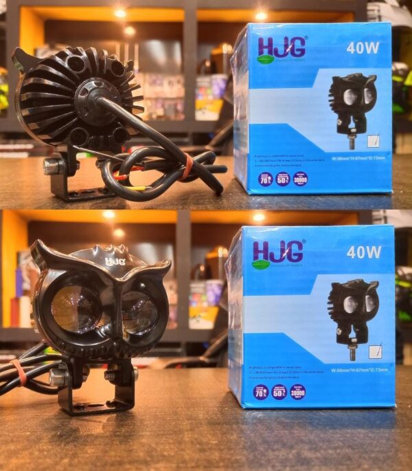 LIU HJG Dual Two 2 LED OWL Shape 2.8" External Auxiliary Projector Dual Color Yellow White LED Lights Fog Light 2PC