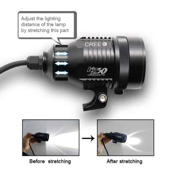 LIU HJG CREE KZ30 Dual Color Yellow + White Light With Zoom Adjustment Lock Fog Light 1PC