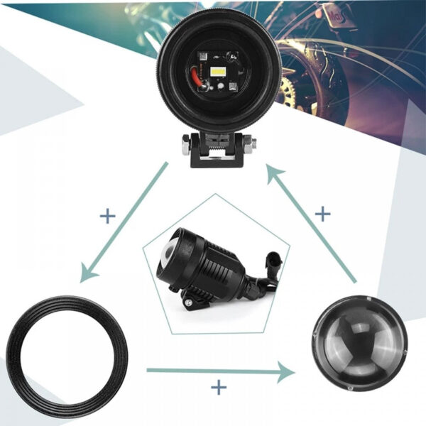 LIU HJG CREE KZ30 Dual Color Yellow + White Light With Zoom Adjustment Lock Fog Light 1PC