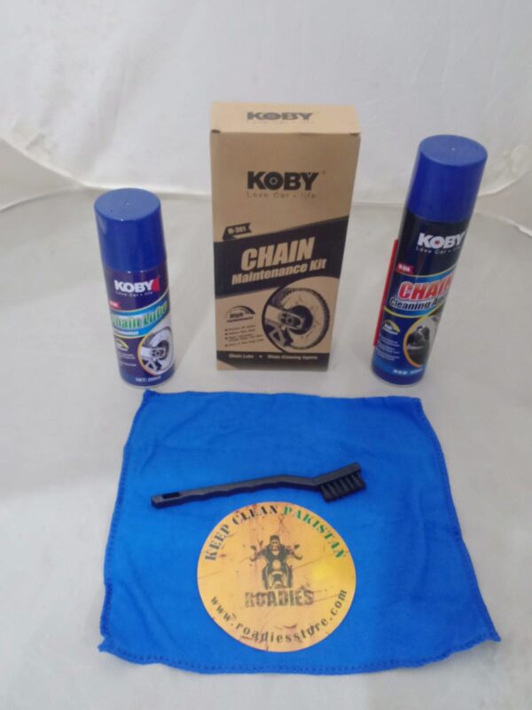 KOBY Chain Maintenance Kit Chain Cleaner Chain Lube Brush Cloth