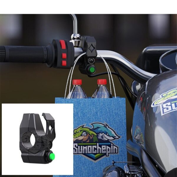 Motorcycle Handle Single ONOFF Push Button With shopping Bag Hanger
