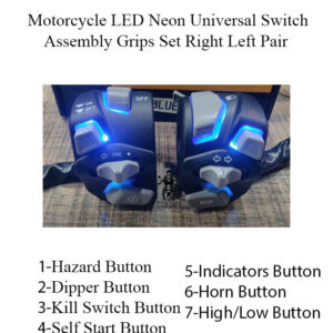 Motorcycle LED Neon Universal Kill Switch | Dipper | Hazards | Assembly Grips SET Honda CB150F Yamaha YBR125 Suzuki GS150