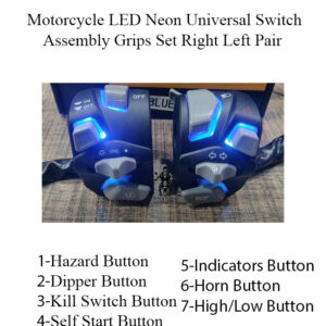 Motorcycle LED Neon Universal Kill Switch | Dipper | Hazards | Assembly Grips SET Honda CB150F Yamaha YBR125 Suzuki GS150