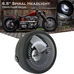 Motorcycle Spiral White Side Mount 6.5 LED Headlight DRL For Cafe Racer Bobber