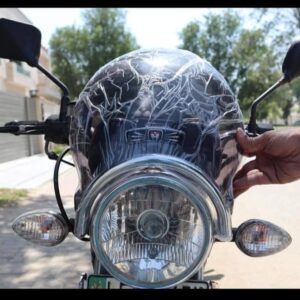 Motorcycle Universal Windshield With Headlight Ring 7.0-7.5 Inch Smoke Black Suzuki GS150 - Yamaha