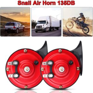 2pc Snail Horn 12V 135db Lound Universal Dual Waterproof for All Motorcycle Car Jeep