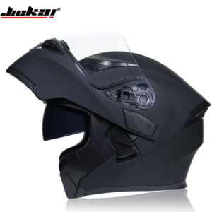 JIEKAI JK-902 Matt Black Uplift Dual Visor Helmet DOT FILPUP